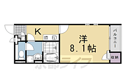 レオパレスクレイノ西森本 1Kの間取図画像