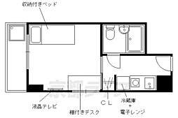 コスモリード京都今出川 1Kの間取図画像