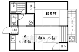 コーポニューアイボリー 1LDKの間取図画像