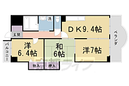 デルニエ向日町 3LDKの間取図画像