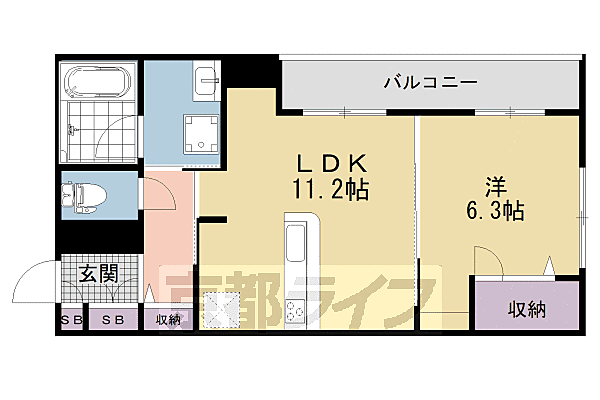 （仮称）シャーメゾン京都西七条 301｜京都府京都市下京区西七条石井町(賃貸マンション1LDK・3階・44.88㎡)の写真 その2