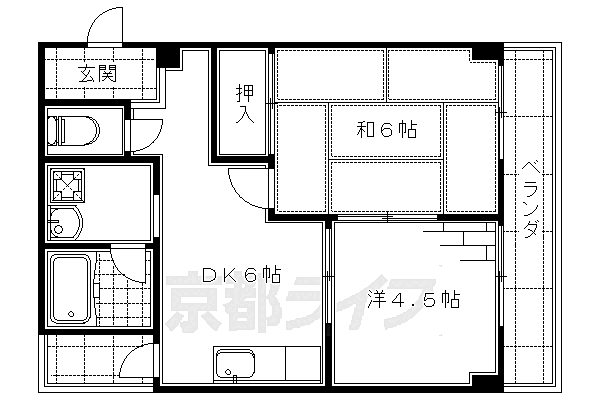 アイシャガール 302｜京都府京都市伏見区桃山井伊掃部西町(賃貸マンション2DK・3階・36.16㎡)の写真 その2