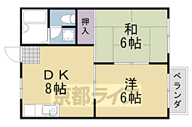 一彩コーポラス 204 ｜ 京都府京都市西京区樫原六反田（賃貸アパート2LDK・2階・40.50㎡） その2