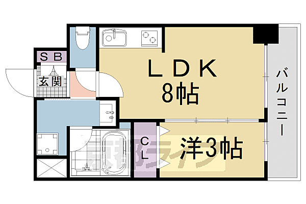 ピーノ京都西大路 402｜京都府京都市南区吉祥院中島町(賃貸マンション1LDK・4階・28.08㎡)の写真 その2