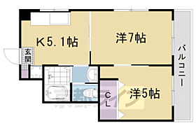 京都府京都市右京区梅津高畝町（賃貸マンション2DK・4階・41.00㎡） その2