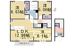 ガーデン善峯道 201 ｜ 京都府長岡京市井ノ内北内畑（賃貸アパート3LDK・2階・74.52㎡） その2