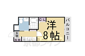 京都府京都市中京区西ノ京職司町（賃貸マンション1K・4階・27.19㎡） その2