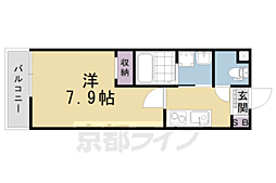 ビエノス京都伏見 1Kの間取図画像