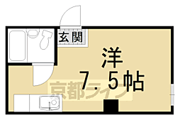 シェロ中書島 ワンルームの間取図画像