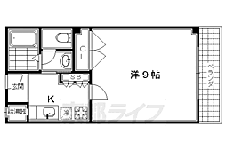 メディナ烏丸 9階1Kの間取り