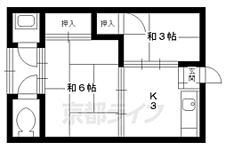第二椿荘 2Kの間取図画像