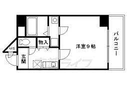 京都市営烏丸線 四条駅 徒歩8分の賃貸マンション 5階1Kの間取り