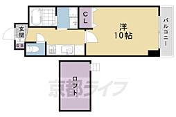 メディナ西大路駅前 6階1Kの間取り