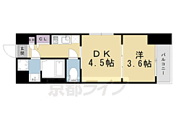 JR山陰本線 花園駅 徒歩3分の賃貸マンション 6階1DKの間取り