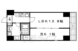 アート四条堀川 6階1LDKの間取り