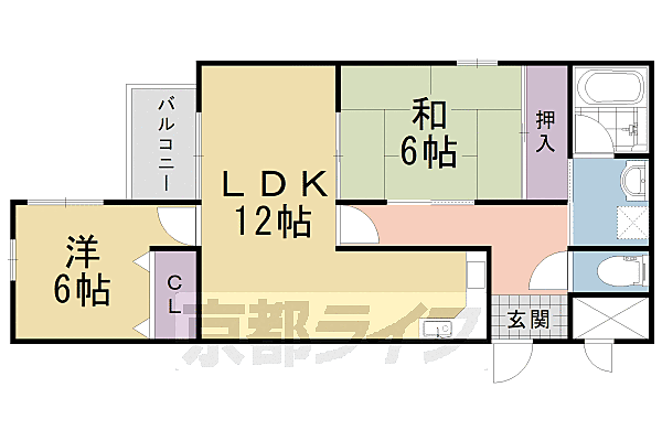 第二長法寺マンション 202｜京都府長岡京市長法寺(賃貸マンション2LDK・2階・61.70㎡)の写真 その2