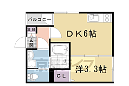 ポルティエ太秦 1DKの間取図画像