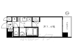 プレサンスTHEKYOTO流雅 1Kの間取図画像