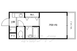 カーサ寺町 1Kの間取図画像