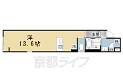 京都市東山区山崎町マンション ワンルームの間取図画像