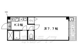 パークハイツ天徳 1Kの間取図画像