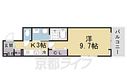 八代荘 1Kの間取図画像