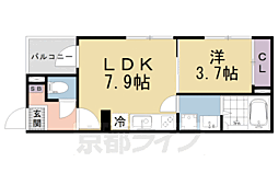 ハーモニーテラス四ノ宮神田町 1LDKの間取図画像
