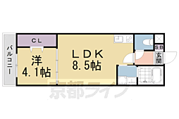 ジーメゾン山科マニフィコ 1LDKの間取図画像