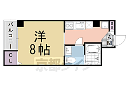 モア室町 1Kの間取図画像