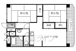 山科AB棟住宅B棟 2LDKの間取図画像