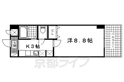 エスポワール京都 1Kの間取図画像