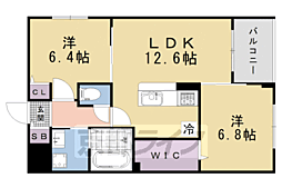 アーバンコート堀川西 2LDKの間取図画像