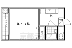 ピースフル・京都 1Kの間取図画像