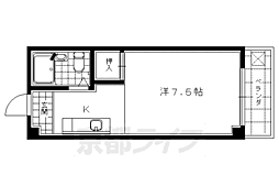 プレアール西大路 1Kの間取図画像