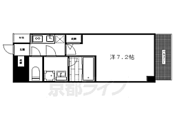 下鴨グランドビル 1Kの間取図画像