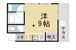 トスト長楽館 1Kの間取図画像