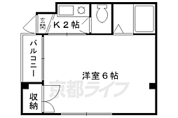 レジデンス陽明 1Kの間取図画像