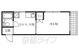 蔦ハイツ 1DKの間取図画像