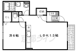 エトワール衣川 1LDKの間取図画像