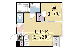 Portofino六地蔵 1LDKの間取図画像