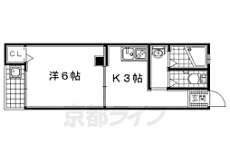 プロムナード 1Kの間取図画像