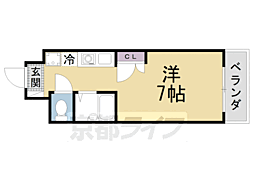 ウエストパレス 1Kの間取図画像