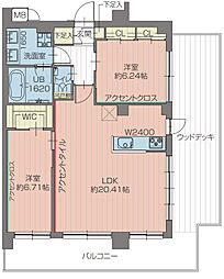 プレジオ北綾瀬ASIAN 2LDKの間取図画像