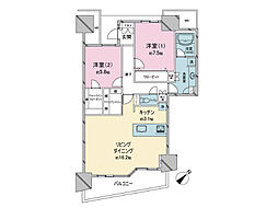 みなとみらいミッドスクエア 2LDKの間取図画像