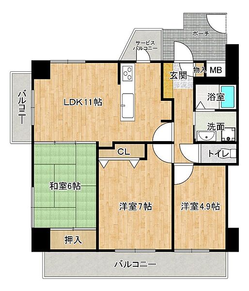 間取りを拡大表示
