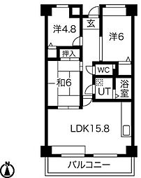 千里オークプライズ 3LDKの間取図画像