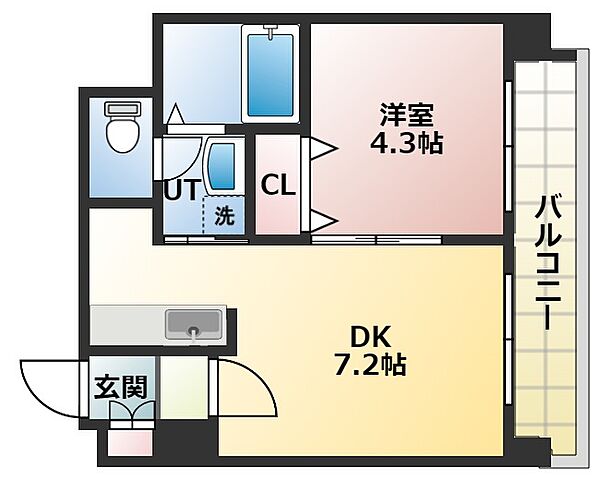 フランセジュール北20条 301｜北海道札幌市北区北二十条西7丁目(賃貸マンション1LDK・3階・27.83㎡)の写真 その2