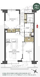 浦和パーク・ファミリアA棟 2LDKの間取図画像