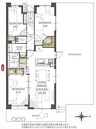 大宮パーク・ホームズ 3LDKの間取図画像