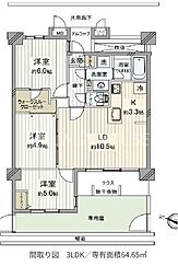 プラセシオン桜木テラス 3LDKの間取図画像